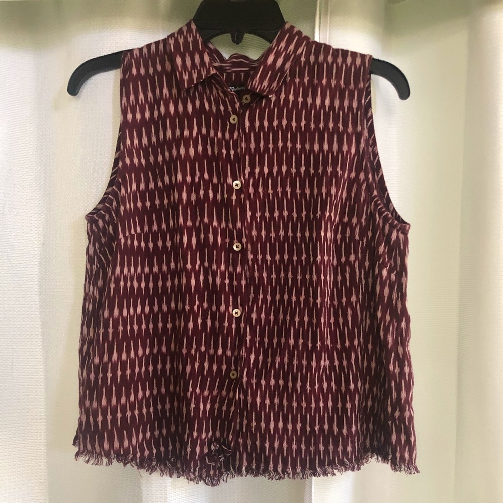 Madewell Burgundy Button Down Top